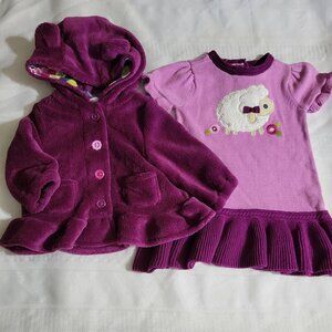 Gymboree Loveable Lamb NWT 6-12 month dress & coat set. Mixed Bin Z31